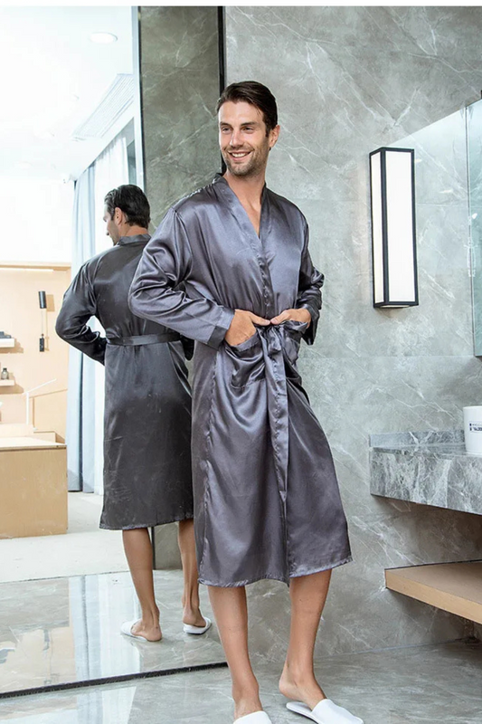 Peignoir Satin Confortable pour Homme