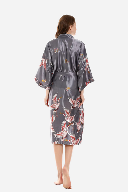 Peignoir Kimono Femme Gris