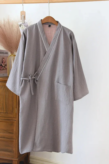 Peignoir en Coton Kimono d’Automne Confortable