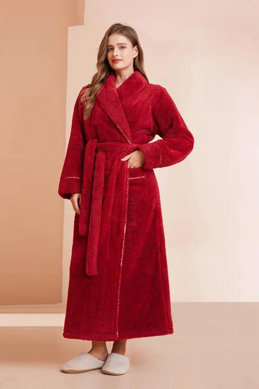 Peignoir Polaire pour Femme‎ Rouge